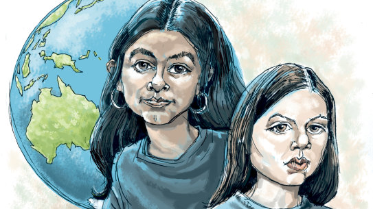 Teenage activists Anjali (left) and Izzy.