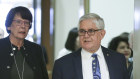 Indigenous leader and co-chair of the joint ministerial council Pat Turner with Minister for Indigenous Australians Ken Wyatt.