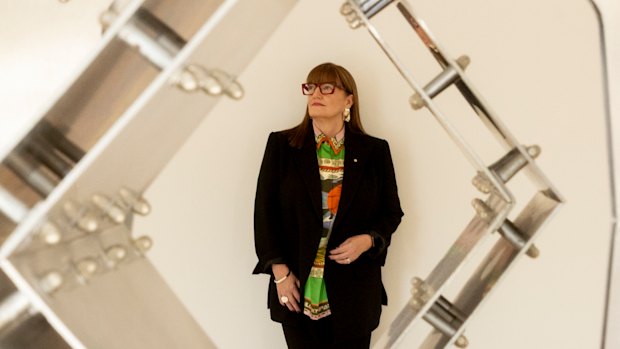 Gallery director Lauretta Morton in the new wing.