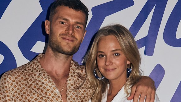 Party host Nadia Fairfax and Sean Venturi.