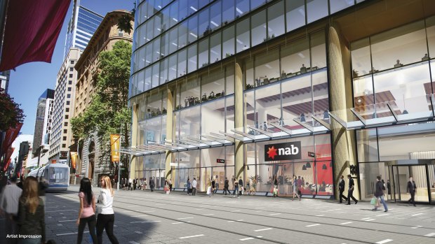 NAB has taken a prime site in George Street, Sydney.



