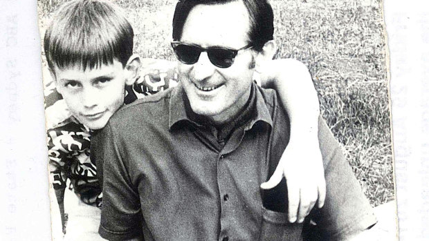 A 10-year-old Richard Glover with his father, Ted.