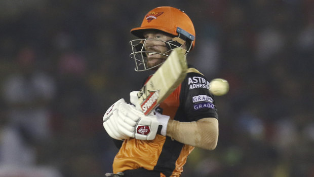 David Warner in action for the Sunrisers in the IPL.
