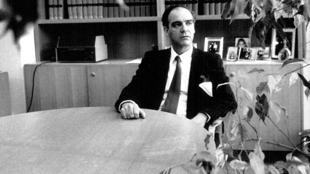 Justice Stein in his offices at the Land and Environment Court in September 1991.