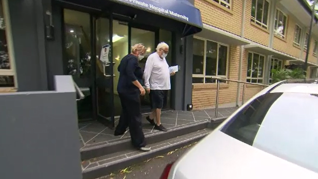 Clive Palmer leaves Pindara Private hospital on Thursday afternoon after he had “COVID-like” symptoms.