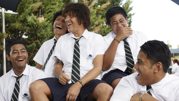 Chris Lilley (centre) in Jonah from Tonga.