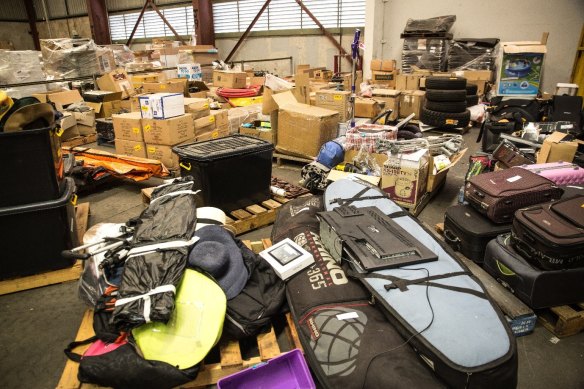 Brisbane Airport’s lost property room.
