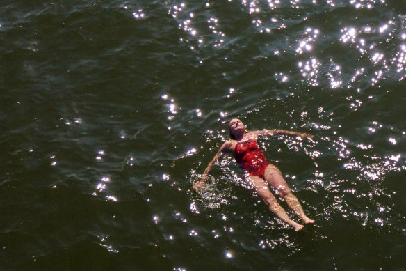 Natasha Herbert swimming on Monday morning. 