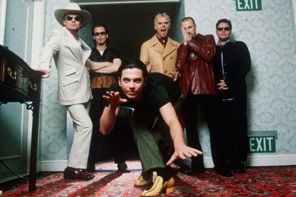 INXS, with frontman Michael Hutchence, pictured in 1997.