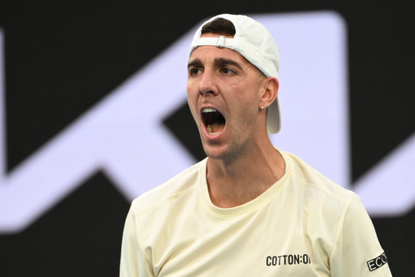 Thanasi Kokkinakis is through to the second round after a hard-fought match against Sebastian Ofner.