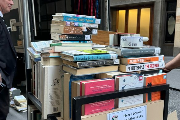 Some of the books being loaded on a truck in the city on Thursday.