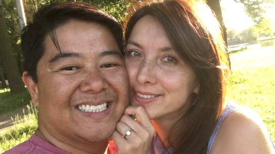 Sydney man Gordon Chan and his fiancee Svetlana Chernykh, who has a visa to come to Australia to marry Mr Chan but has been repeatedly denied travel exemptions.