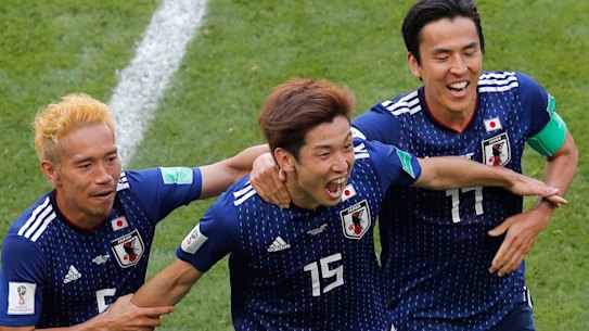 Japan sink 10-man Colombia in historic win for Asia