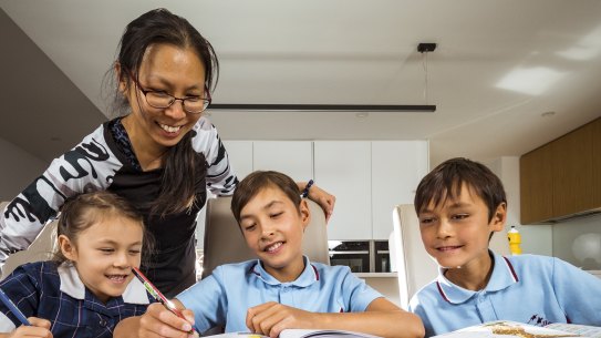 Ying-Chia Eisenhut has been preparing her three children.  Annie, Harry, and William, by getting them to do a little bit of schoolwork and mediation during their holidays.