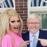 Australian DJ Kitty Glitter with Kevin Rudd at his first Pride event as Australian ambassador to the US.