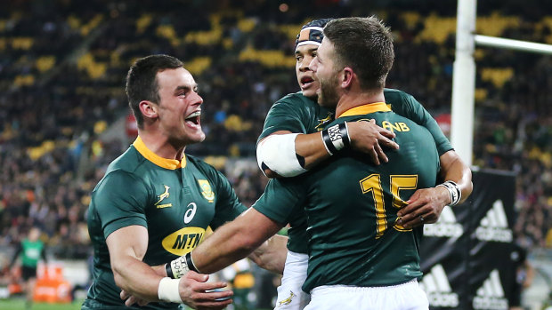Second dose: The Springboks impressed in their last clash with New Zealand in Wellington.