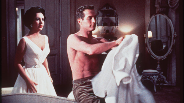 Elizabeth Taylor and Paul Newman in Cat on a Hot Tin Roof. 