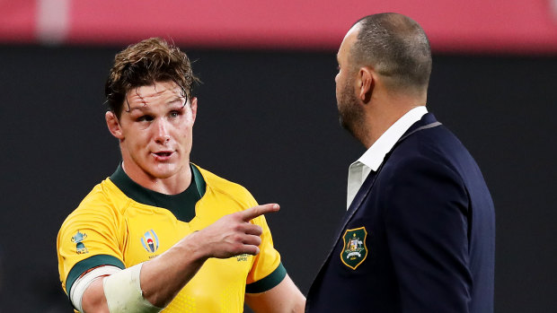 Michael Hooper (left) and Michael Cheika will be under the microscope throughout this year's World Cup.