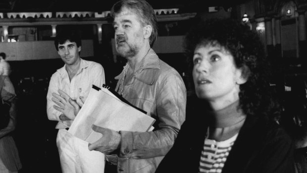 Sydney lord mayor Clover Moore (right), then an alderman, at a 1985 meeting to protect the Capitol Theatre.