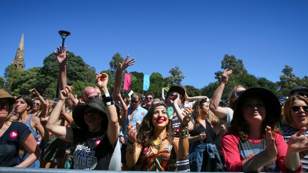 Crowds at Camperdown Memorial Rest Park in Sydney’s inner west.