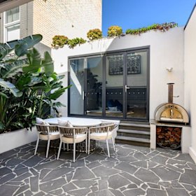 The back courtyard. 