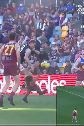 Carlton's Patrick Cripps appeared before the court after colliding with the Lions' Callum Ah Chee