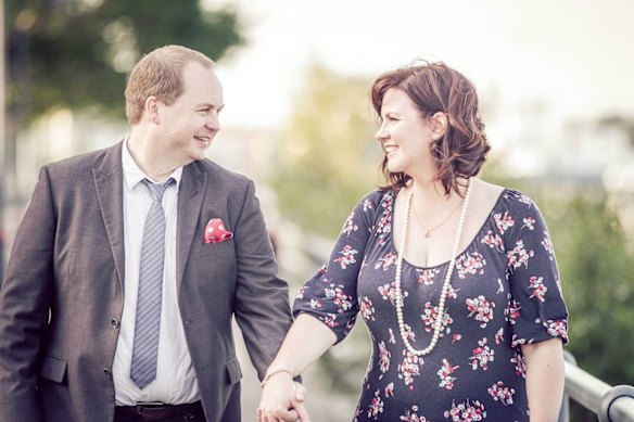 Rebecca Adams and her first husband, Daniel Collins, in 2013.