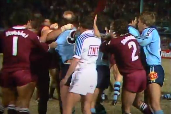 A fight breaks out, in what is sure to be a unique event in the State of Origin series.