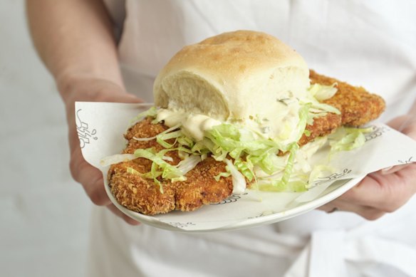 The famous chook sandwich.