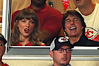 KANSAS CITY, MISSOURI - SEPTEMBER 14: Singer Taylor Swift and actor Tom Cruise attend the game between the Kansas City Chiefs and the Denver Broncos at Arrowhead Stadium on September 14, 2026 in Kansas City, Missouri. (Photo by David Eulitt/Getty Images)