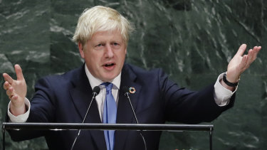 Boris Johnson at the United Nations.
