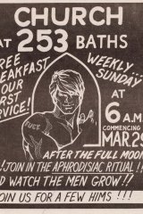 1970 年代和 80 年代在達令赫斯特運營的名為 253 Baths 的同性戀桑拿浴室活動的廣告。