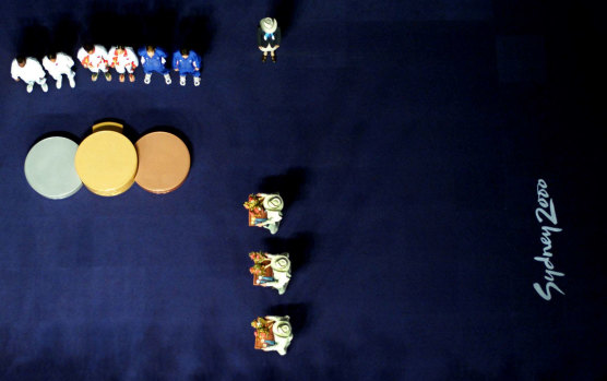 A medal ceremony at the Sydney Olympics. 