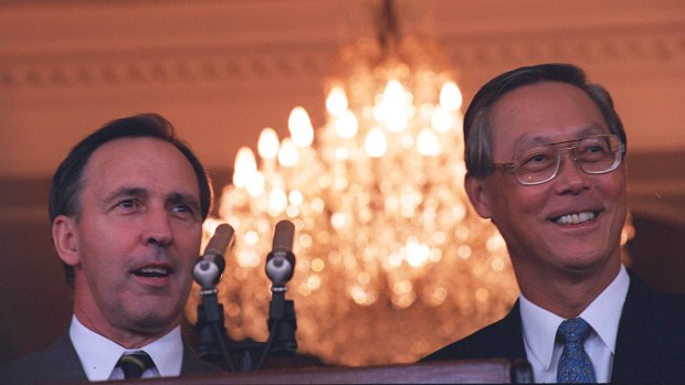In 1995, a furious Paul Keating used a press conference with Singapore's Prime Minister to denounce Kerry Packer. 
