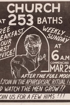 An advertisement for an event at the gay sauna called 253 Baths that operated in the 1970s and 80s in Darlinghurst.