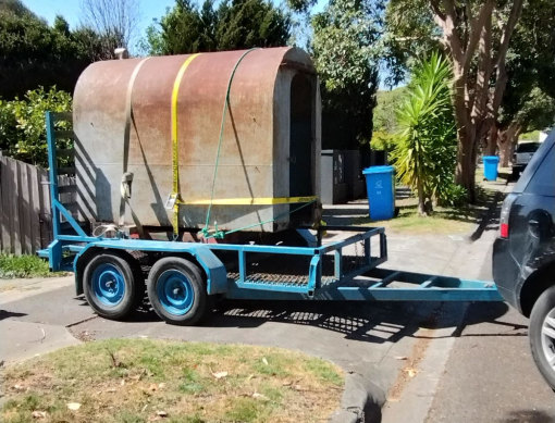Volunteers towed the air raid shelter from a Brighton East property.