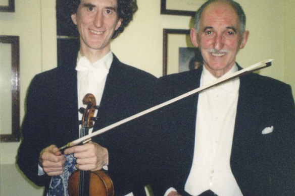 Raymond Fischer pianist with virtuoso violinist son Simon. 