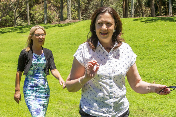 Jonty Bush – pictured after her election in 2020 with Premier Annastacia Palaszczuk – is the only MP to make a submission over the controversial bill.