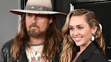 LOS ANGELES, CALIFORNIA - FEBRUARY 10: (L-R) Billy Ray Cyrus, Miley Cyrus and Tish Cyrus attend the 61st Annual Grammy Awards at Staples Center on February 10, 2019 in Los Angeles, California. (Photo by David Crotty/Patrick McMullan via Getty Images)