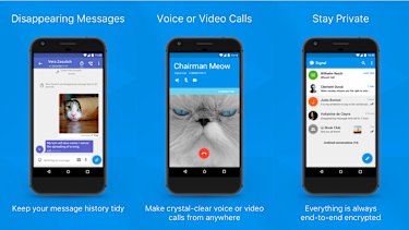 Signal is an encrypted messaging and calls app.