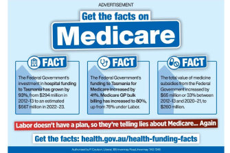 Labor has raised concerns about Liberal adverts using similar colouring to the health department’s messaging.