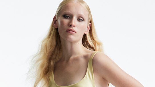 Anna Quan “Etta” dress, $695. Elsa Peretti small bone cuffs, $2250 each, from Tiffany & Co.