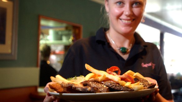 Former waitress Anna Randall with the mixed grill.