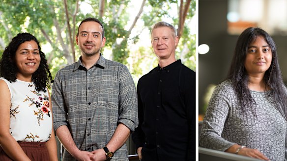Dr Anita Sathyanarayanan, Hamzeh Tanha, Professor Dale Nyholt and Associate Professor Divya Mehta from the QUT Centre for Genomics and Personalised Health.