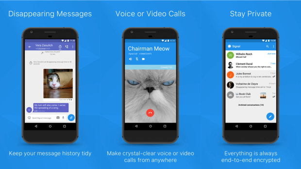 Signal is an encrypted messaging and calls app.