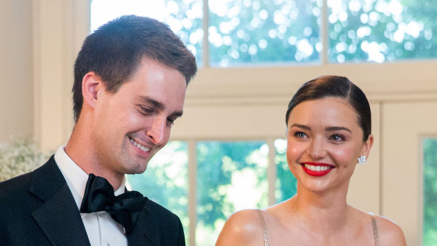 "There is no grey area": Evan Spiegel with his wife Miranda Kerr.
