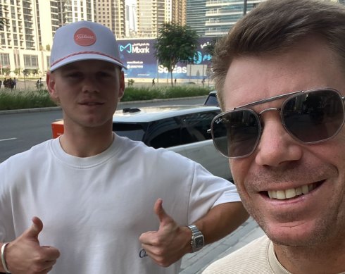 David Warner with Jake Fraser-McGurk.