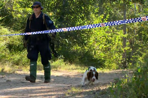Police sniffer dogs were brought into the search for 17-year-old Pheobe Bishop on Sunday. 