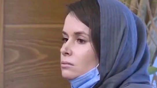 In this frame grab from Iranian state television video, British-Australian academic Kylie Moore-Gilbert is seen in Tehran, Iran.