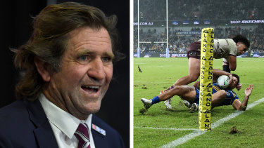 Manly coach Des Hasler has doubled down on his criticism of match officials as the Parramatta winger at the centre of the game’s latest high-tackle controversy
